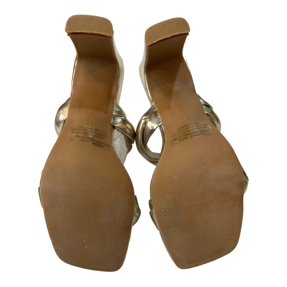 OPEN Edit Remy Twist Gold Sandal Heels Size 8 - Picture 9 of 10